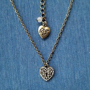 Betsey Johnson Pavé Stone Heart Necklace